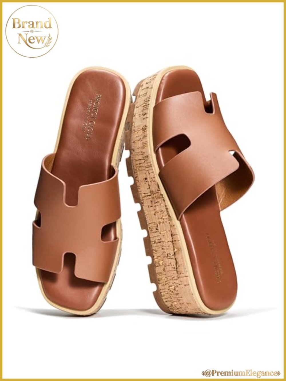 Genuine Leather Wedge Platform Sandals Memory Foam Insole Non-Slip